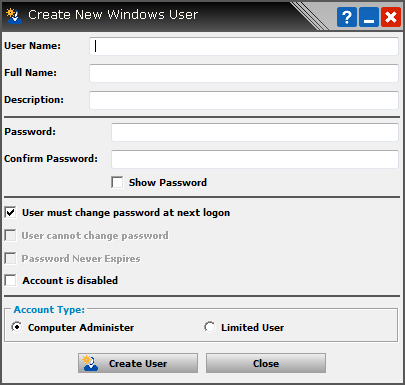 Create New Windows User