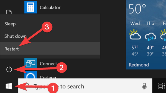 Restarting PC windows 10