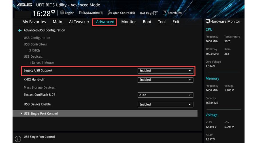 Keyboard And Mouse Not Working In Safe Mode - Enable Legacy USB Support