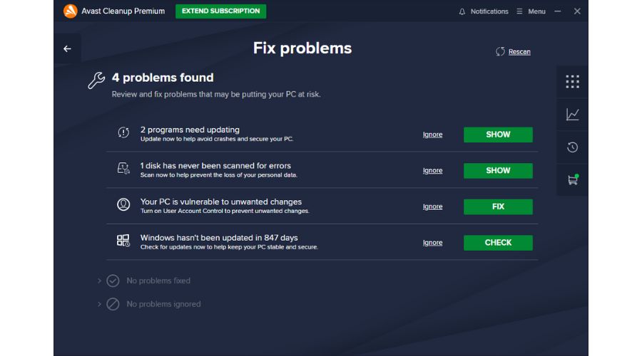 Avast Cleanup Fix Problems