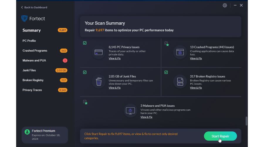 Best Windows 10 Repair Tools - Fortect Scan Summary