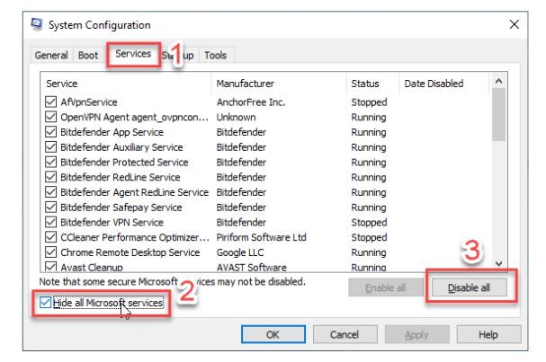 Windows 10 Will Not Restart After Using Repair Tool - System Configuration - Services