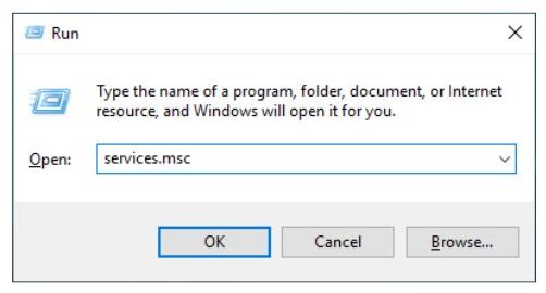 Windows 10 Services Dialog Box