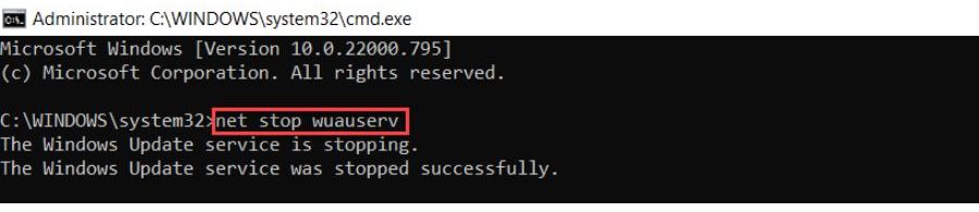 net stop wuauserv