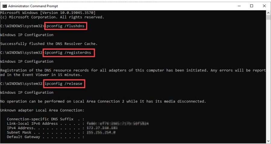 Flush DNS cache