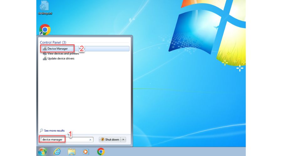 Windows 7 Search Bar Device Manager