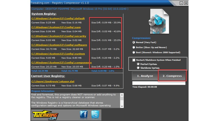 Registry Compressor Compress